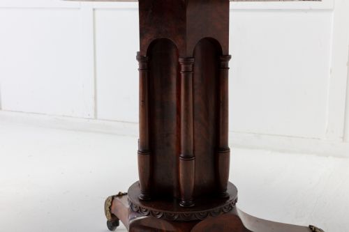 EARLY 19TH CENTURY FRENCH MAHOGANY CIRCULAR TABLE WITH MARBLE TOP - ADDITIONAL PHOTO 3