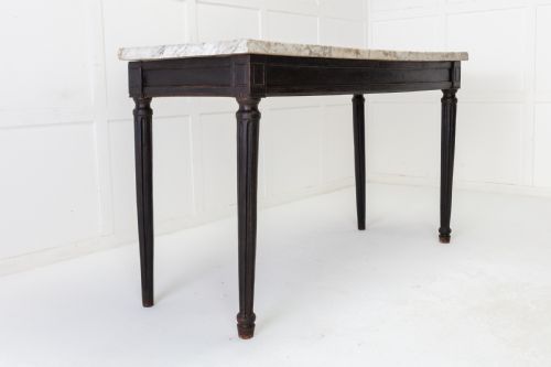 18TH CENTURY FRENCH EBONISED CONSOLE TABLE WITH MARBLE TOP - ADDITIONAL PHOTO 1