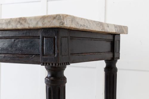 18TH CENTURY FRENCH EBONISED CONSOLE TABLE WITH MARBLE TOP - ADDITIONAL PHOTO 2