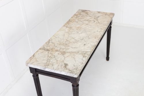 18TH CENTURY FRENCH EBONISED CONSOLE TABLE WITH MARBLE TOP - ADDITIONAL PHOTO 4