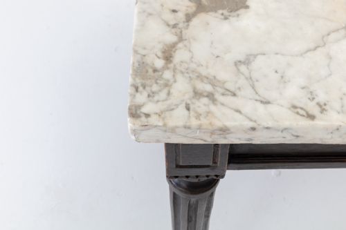 18TH CENTURY FRENCH EBONISED CONSOLE TABLE WITH MARBLE TOP - ADDITIONAL PHOTO 5