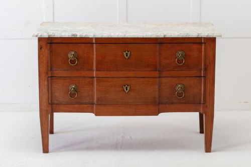 18TH CENTURY FRENCH WALNUT CHEST OF DRAWERS WITH MARBLE TOP - ADDITIONAL PHOTO 1