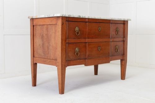 18TH CENTURY FRENCH WALNUT CHEST OF DRAWERS WITH MARBLE TOP - ADDITIONAL PHOTO 2