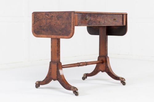 19TH CENTURY ENGLISH REGENCY BURR YEW SOFA TABLE - ADDITIONAL PHOTO 1