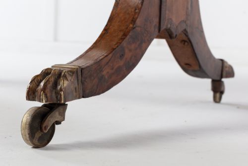 19TH CENTURY ENGLISH REGENCY BURR YEW SOFA TABLE - ADDITIONAL PHOTO 4