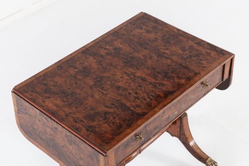 19TH CENTURY ENGLISH REGENCY BURR YEW SOFA TABLE - ADDITIONAL PHOTO 6