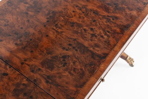 19TH CENTURY ENGLISH REGENCY BURR YEW SOFA TABLE - ADDITIONAL PHOTO 7