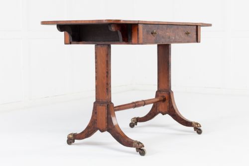 19TH CENTURY ENGLISH REGENCY BURR YEW SOFA TABLE - ADDITIONAL PHOTO 8