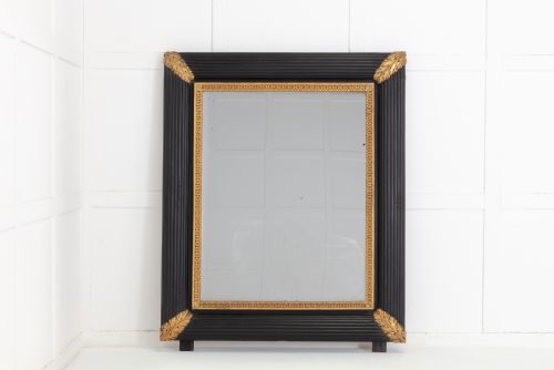 large 19th century italian ebonised gilded mirror - CATEGORY: ANTIQUE MIRRORS - DATED 19TH CENTURY
