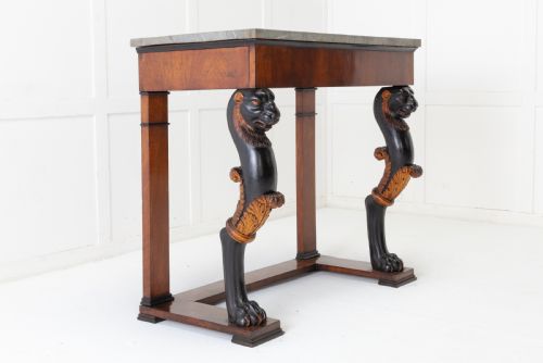 early 19th century walnut console table with marble top - CATEGORY: ANTIQUE TABLES - DATED 19TH CENTURY