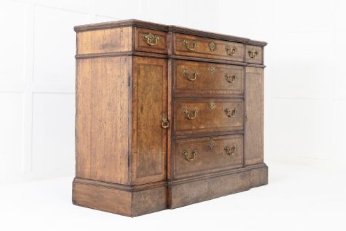 GEORGE III BURR OAK BREAK FRONT SIDE CABINET - ADDITIONAL PHOTO 1