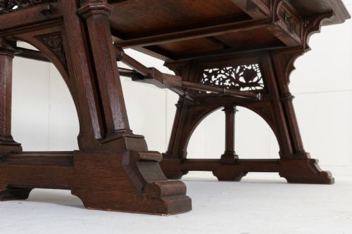 LARGE 19TH CENTURY GOTHIC DESK - ADDITIONAL PHOTO 6