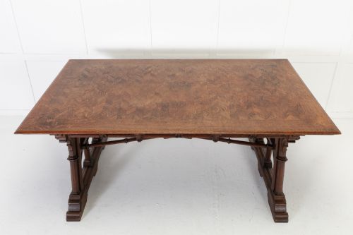 LARGE 19TH CENTURY GOTHIC DESK - ADDITIONAL PHOTO 8