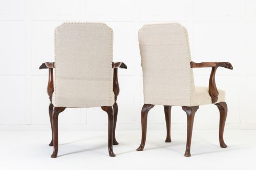 PAIR OF 1930S ENGLISH WALNUT CHAIRS - ADDITIONAL PHOTO 4