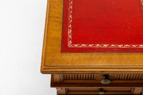 19TH CENTURY ENGLISH OAK PARTNERS DESK GEORGE BARTHOLOMEW CO - ADDITIONAL PHOTO 6