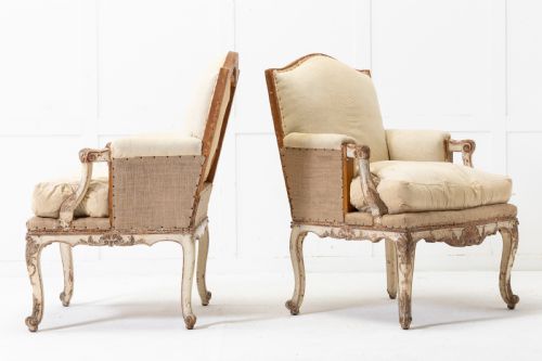 PAIR OF 19TH CENTURY FRENCH PAINTED ARMCHAIRS - ADDITIONAL PHOTO 1