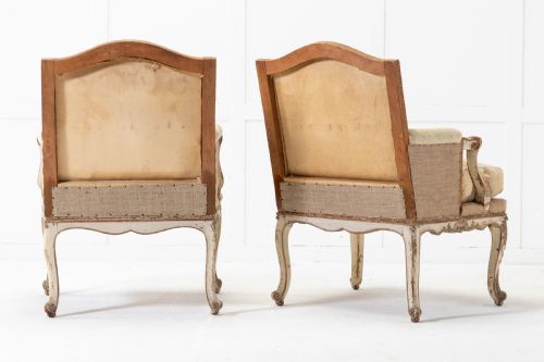 PAIR OF 19TH CENTURY FRENCH PAINTED ARMCHAIRS - ADDITIONAL PHOTO 3