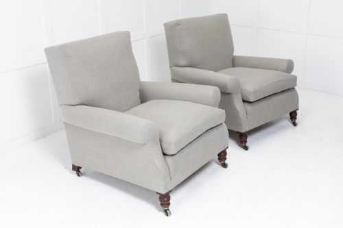 PAIR OF 19TH CENTURY COUNTRY HOUSE ARMCHAIRS - ADDITIONAL PHOTO 1