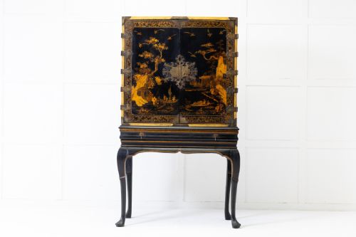 late 17th century chinoiserie cabinet on stand - CATEGORY: ANTIQUE CUPBOARDS - DATED 17TH CENTURY