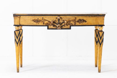 18th century italian console table with marble top - CATEGORY: ANTIQUE TABLES - DATED 18TH CENTURY