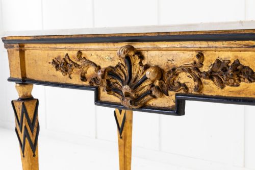 18TH CENTURY ITALIAN CONSOLE TABLE WITH MARBLE TOP - ADDITIONAL PHOTO 2
