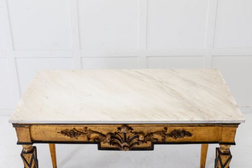 18TH CENTURY ITALIAN CONSOLE TABLE WITH MARBLE TOP - ADDITIONAL PHOTO 4