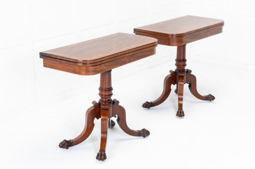 pair of 19th century regency mahogany card tables - CATEGORY: ANTIQUE TABLES - DATED REGENCY
