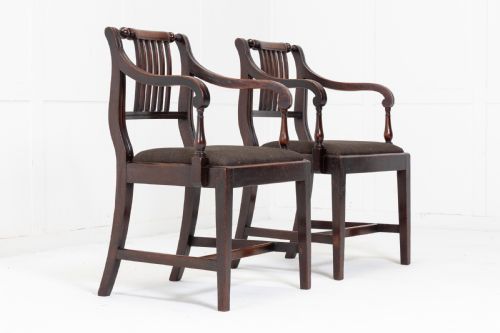 PAIR OF GEORGE III REGENCY MAHOGANY ELBOW CHAIRS - ADDITIONAL PHOTO 1