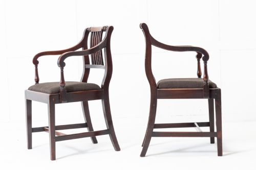 PAIR OF GEORGE III REGENCY MAHOGANY ELBOW CHAIRS - ADDITIONAL PHOTO 5
