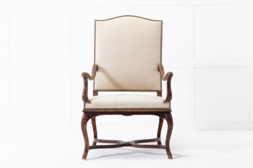 19TH CENTURY FRENCH BEECH ARMCHAIR - ADDITIONAL PHOTO 1