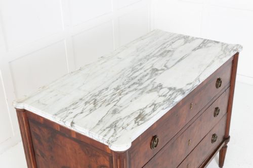 19TH CENTURY YEW SECRETAIRE COMMODE WITH MARBLE TOP - ADDITIONAL PHOTO 2