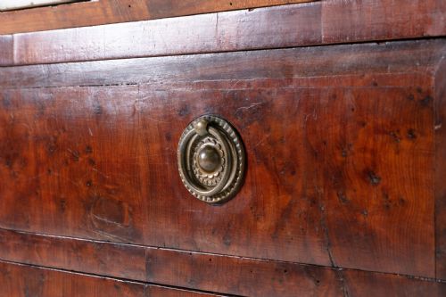 19TH CENTURY YEW SECRETAIRE COMMODE WITH MARBLE TOP - ADDITIONAL PHOTO 6