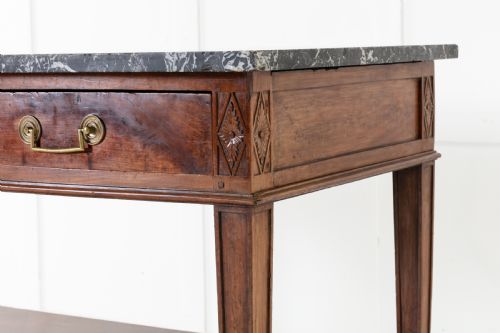 18TH CENTURY FRENCH MAHOGANY SERVING TABLE WITH MARBLE TOP - ADDITIONAL PHOTO 4