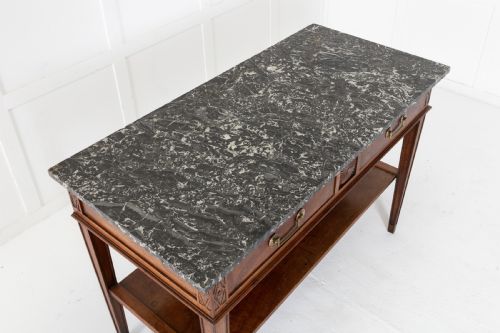 18TH CENTURY FRENCH MAHOGANY SERVING TABLE WITH MARBLE TOP - ADDITIONAL PHOTO 5