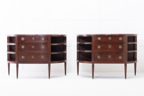 PAIR OF 19TH CENTURY FRENCH MAHOGANY DEMI LUNE SIDE CABINETS - ADDITIONAL PHOTO 1