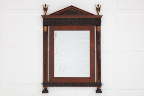 19th century walnut biedimeir mirror - CATEGORY: ANTIQUE MIRRORS - DATED 19TH CENTURY