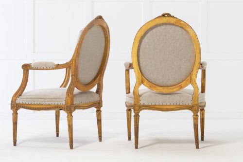 SET OF FOUR 1920S FRENCH GILT CARVED WOOD ARMCHAIRS - ADDITIONAL PHOTO 9