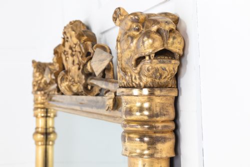 MONUMENTAL SCALE REGENCY CARVED GILTWOOD MIRROR - ADDITIONAL PHOTO 1