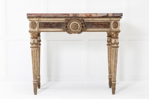 18TH CENTURY ITALIAN CONSOLE TABLE WITH MARBLE TOP - ADDITIONAL PHOTO 1
