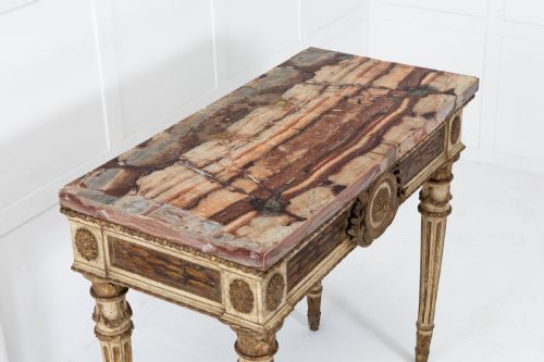 18TH CENTURY ITALIAN CONSOLE TABLE WITH MARBLE TOP - ADDITIONAL PHOTO 2