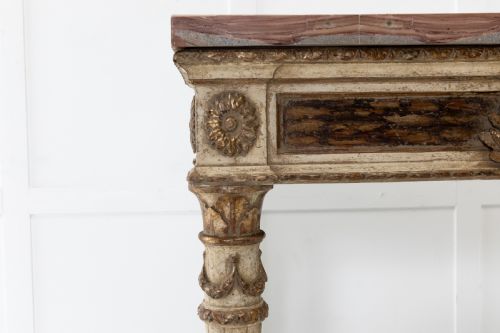 18TH CENTURY ITALIAN CONSOLE TABLE WITH MARBLE TOP - ADDITIONAL PHOTO 3