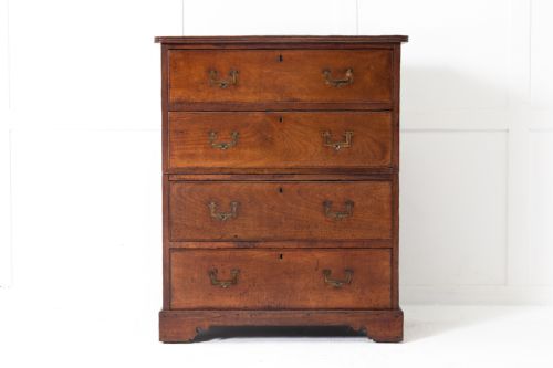 early 19th century english teak military campaign chest - CATEGORY: ANTIQUE CHEST OF DRAWERS - DATED 19TH CENTURY