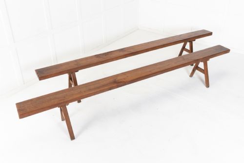 pair of 19th century french walnut benches - CATEGORY: ANTIQUE FURNITURE - DATED 19TH CENTURY