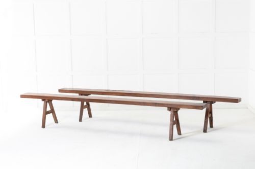 PAIR OF 19TH CENTURY FRENCH WALNUT BENCHES - ADDITIONAL PHOTO 2