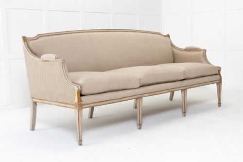 LARGE SCALE 18TH CENTURY GEORGE III PAINT AND GILT SOFA - ADDITIONAL PHOTO 1