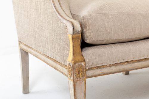 LARGE SCALE 18TH CENTURY GEORGE III PAINT AND GILT SOFA - ADDITIONAL PHOTO 4