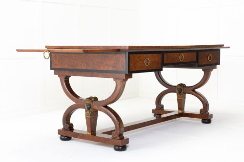 19TH CENTURY WALNUT AND MAHOGANY BUREAU PLAT BY MERCIER FRRES - ADDITIONAL PHOTO 2