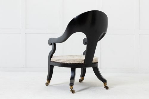 19TH CENTURY REGENCY EBONISED ARMCHAIR - ADDITIONAL PHOTO 5