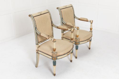 PAIR OF SMALL FRENCH PAINTED CHAIRS - ADDITIONAL PHOTO 1