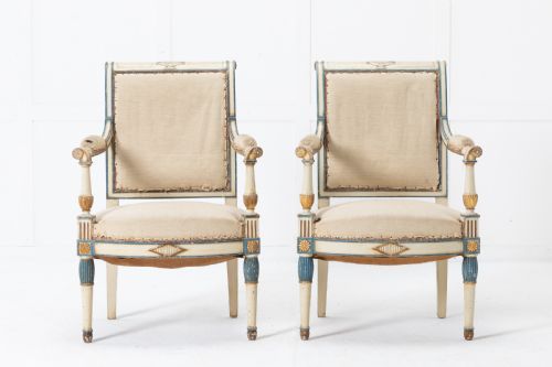 PAIR OF SMALL FRENCH PAINTED CHAIRS - ADDITIONAL PHOTO 3